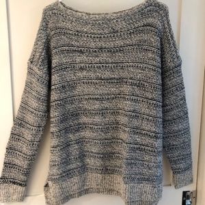 VINCE BOATNECK KNUBBY/MARBLED PULLOVER SWEATER